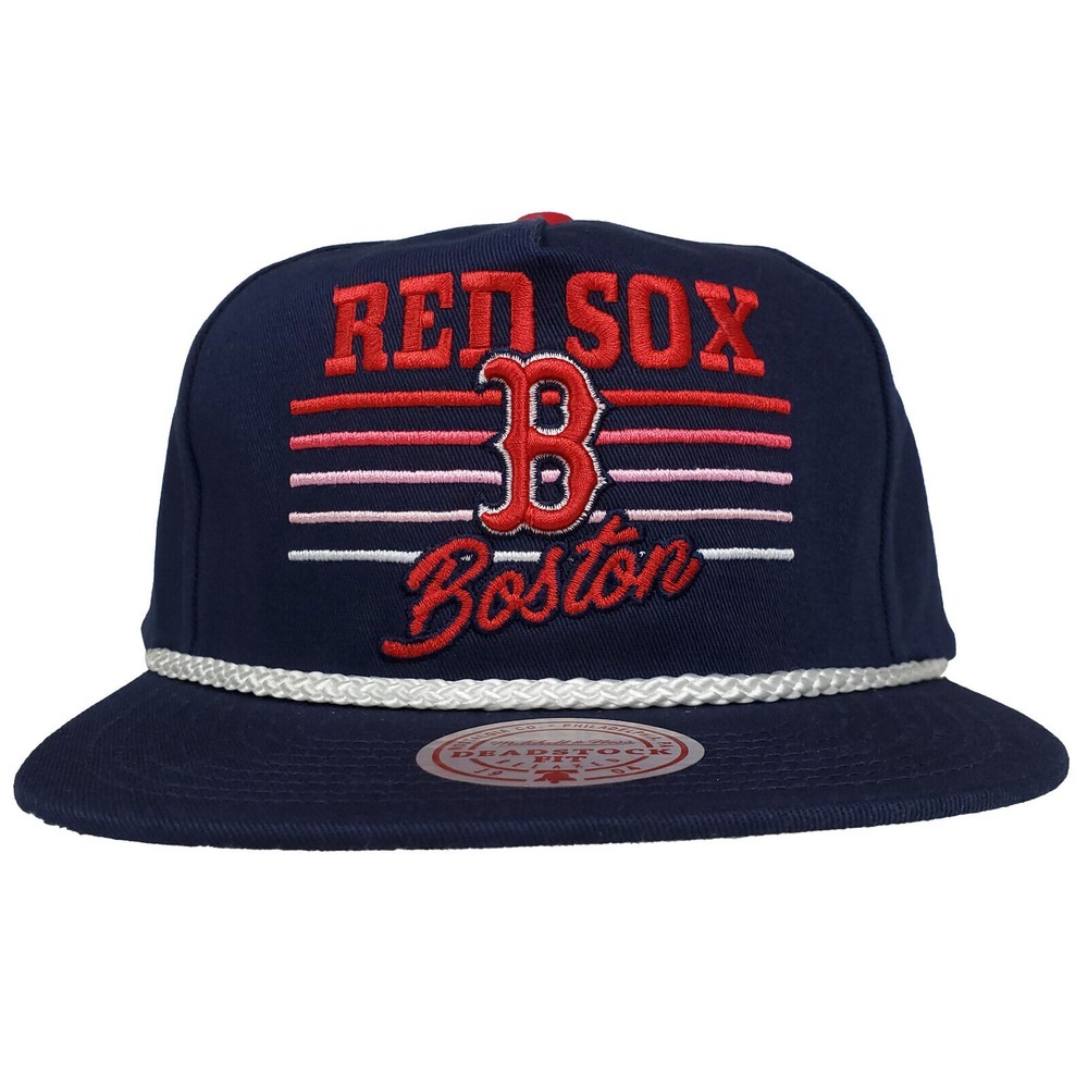 Boston Red Sox Mitchell & Ness MLB Deadstock Snapback‎ Hat Cap 3D Logo Navy NWT